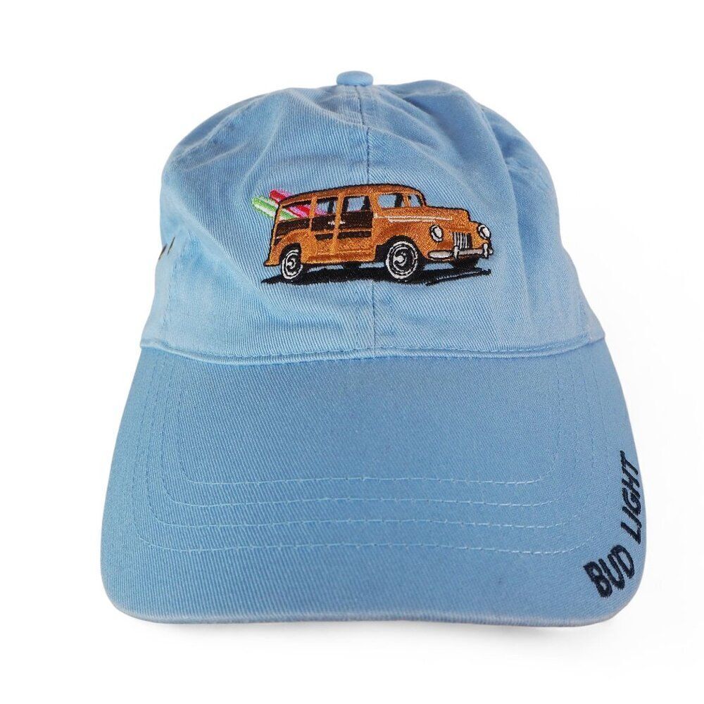 Bud Light Vintage Beach Themed Old School Woody Wagon Strapback Hat‎